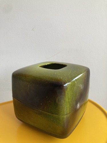 Rare ceramic vase green design - ceramic,