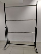 STENDER TRIPLO portaconfezioni in acciaio verniciato con 4 ruote 