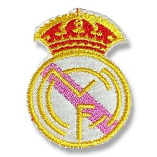 TOPPA BADGE CALCIO REAL MADRID CF SCUDO ANTICA RICAMATA ANNI '80.