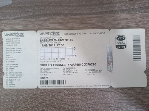 Biglietto calcio stadio - biglietto,