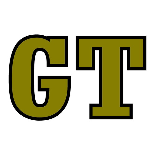 Adesivo nero oro alto - gt, 5"
