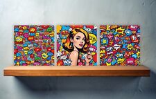 Pop Art Set di 3 Piastrelle in