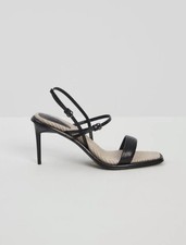 ?Sandali Max Mara In Vera Pelle E Rafia Con Tacco A Spillo 39EU Leather Sandals