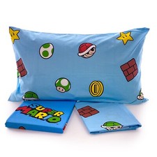 Lenzuola Super Mario Bros. singolo Completo Letto una piazza puro cotone 100%