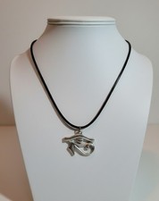 Collana Occhio di Horus in Metallo con Cordino in Caucciù | Simbolo Egizio di Pr