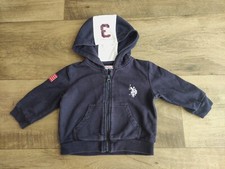 ASSN U.S. POLO felpa cappuccio blu scuro neonato bimbo tg.3-6 mesi