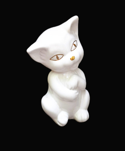 Statuina gatto porcellana