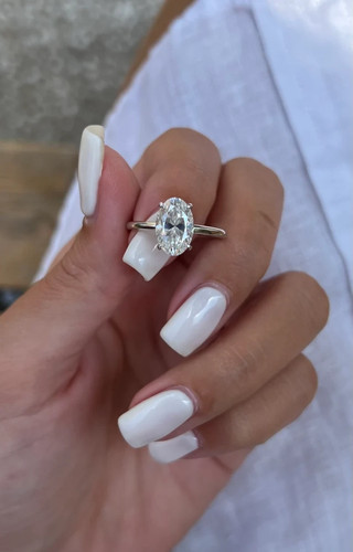 Anello ovale moissanite - 2,