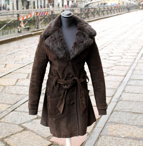 Trench pelle scamosciata