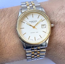 Orologio Vintage Mirexal Quartz Sport 100 Vintage Uomo Bicolore Placcato Oro 36mm