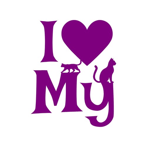 Adesivo love cat vinile - love, my
