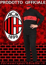 TUTA AC MILAN ORIGINALE PRIMAVERA/ESTATE COTONE da 4 anni a XXL