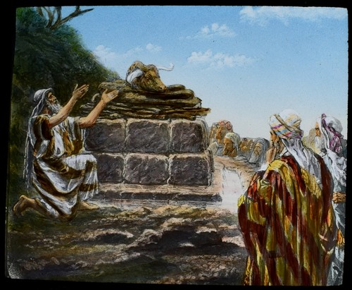 Magic lantern slide elishas - lantern,