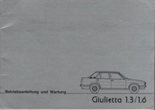 ALFA ROMEO GIULIETTA Manuale Uso e Manutenzione 1978 Manuale Ba