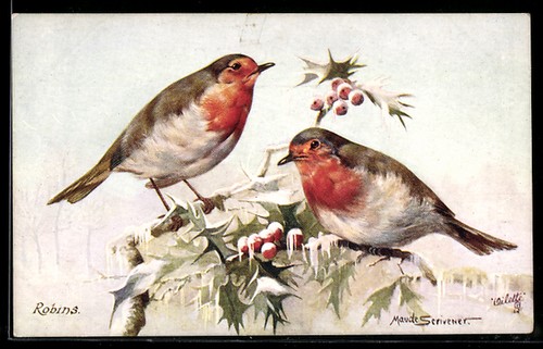 Cartolina artista robins - d'artista,
