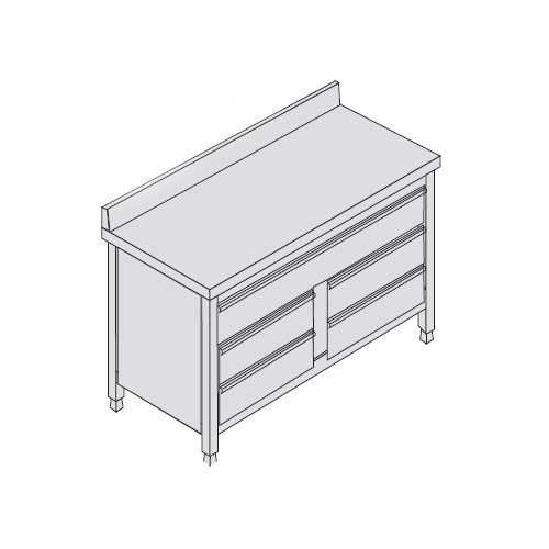 Cassettiera 100x70x85 acciaio
