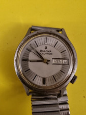 Vtg 1970's Bulova Accutron Day Date Model 218 Tuning Fork Honeycomb Hex Dial