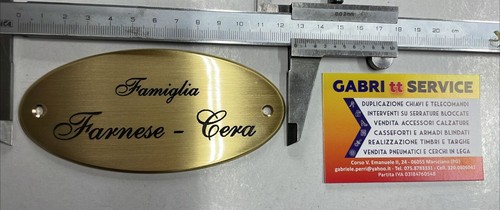 Targa placca ottone 12x6 - targa,