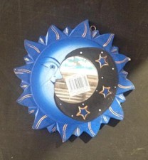 Specchio da Parete in Legno Sole Luna 20 cm