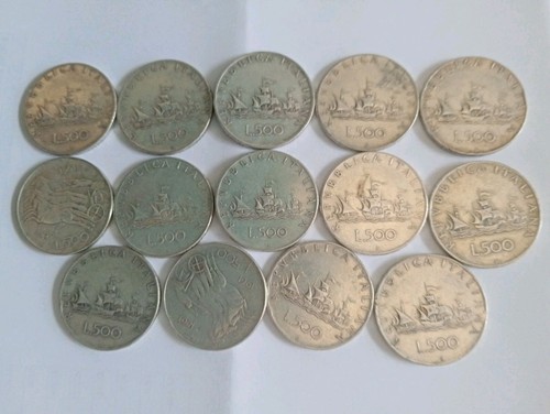 Lotto monete argento 500 - 14,