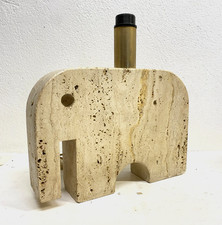 BASE LAMPADA TAVOLO DESIGN F.lli Manneli ELEFANTE SCULTURA MARMO Travertino '70