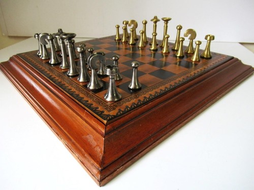 Set scacchi vintage - scacchi, ottone