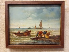ancienne peinture marine huile