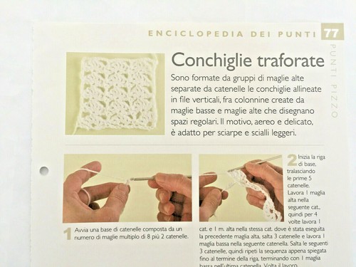 Scheda tecnica punti - tecnica, uncinetto