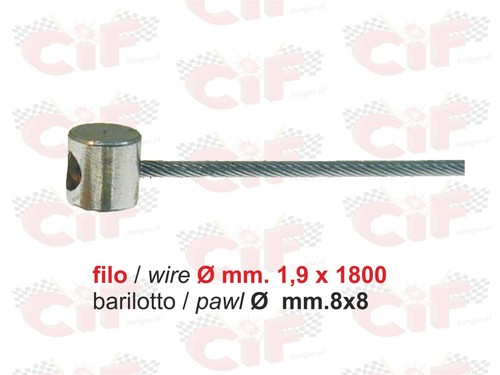 Cavo interno frizione filo ø - cavo,