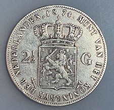 Netherlands 2-1/2 Gulden 1874