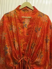 Pure Seta Kaftano Arancione &