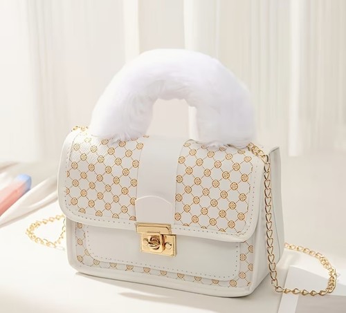 Borsa donna bianca peluche - borsa,