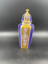 VASO SOPRAMMOBILE POTICHè PORCELLANA LIMOGES ANCIEN ORO FIORI