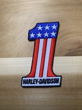 Patch ferro su toppa bandiera americana ricamata numero uno Harley Davidson 3"
