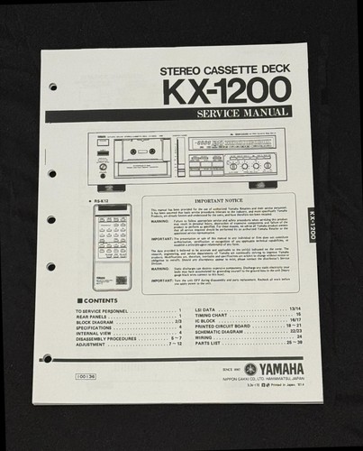 Yamaha 1200 stereo cassette - kx-1200,