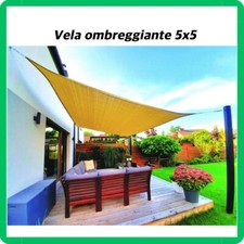 vela ombreggiante tenda telo telone giardino quadrata protezione anti UV HDPE g