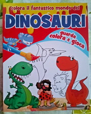 Colora il fantastico mondo dei Dinosauri, guarda, colora e gioca, 96 pagine