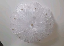 Plafoniera in vetro di Murano cristallo bianca 3 luci lampadario classico Sylcom