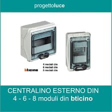 CENTRALINO  QUADRO ELETTRICO PARETE 4-6- 8 moduli DIN IP65 BTICINO F107N ESTERNO