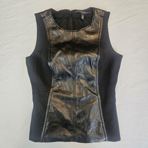 Gilet smanicato nero ecopelle