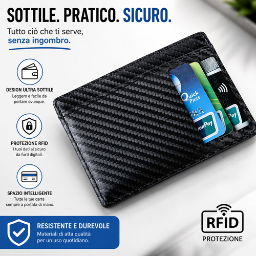 Porta carte credito slim - carte, di