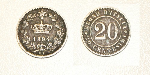 Moneta centesimi 1894 - moneta,