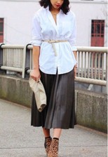 Zara Donna Similpelle Gonna a