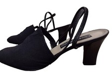 Sandali Donna Tacco Décolleté 38,5 Neri Scamosciati Gianna Meliani Made in Italy