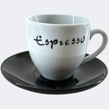 Tazza e piattino espresso moderno nero bianco tazzina caffè barista casa set
