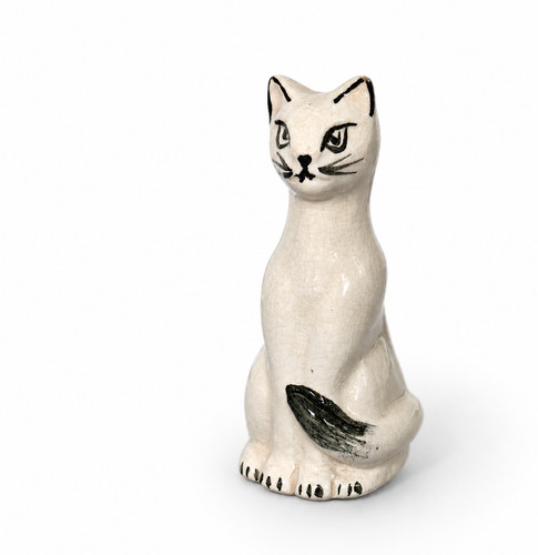 Vintage small pottery cat - pottery,