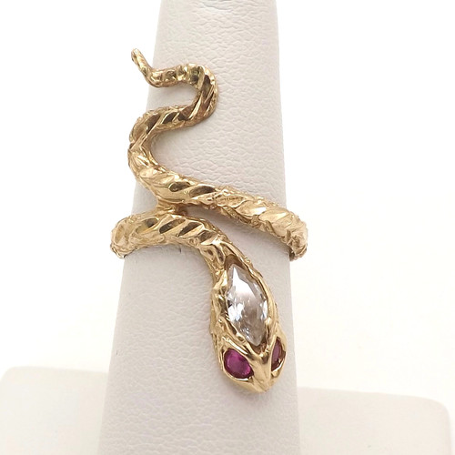 Bobina anello serpente oro 10k