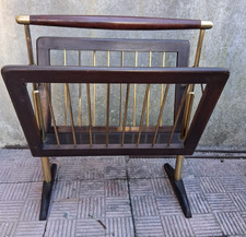 PORTARIVISTE VINTAGE  IN LEGNO E OTTONE PIEGHEVOLE MISURE: 48 X 31 X H. 55 CM 