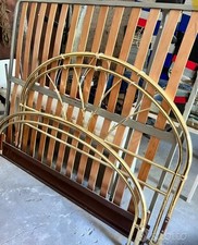 testata letto matrimoniale, Con Rete In Doghe Legno