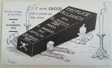 CARTOLINA TRIPLICE ALLEANZA SCAPIN ANTIAUSTRIACA PARTITO SOCIALISTA VATICANO WAR